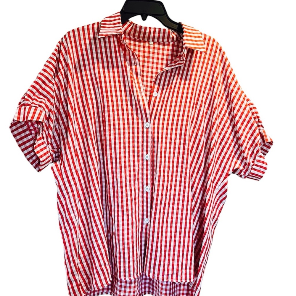 Red and White Gingham Women’s Shirt